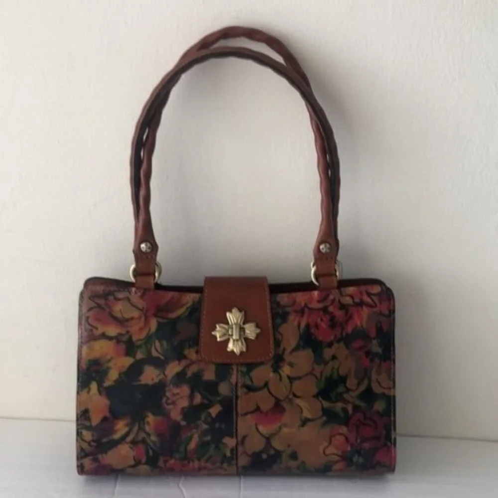 Patricia Nash Leather Rosina Summer Driving Shoulder HandBag Purse Floral
